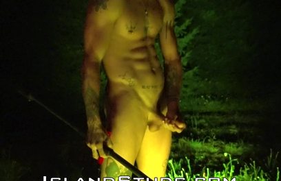Acrobat Kreature Returns: Gardens Nude, 12 minute Nudist Fire Spinning, and Busts a Big Load!